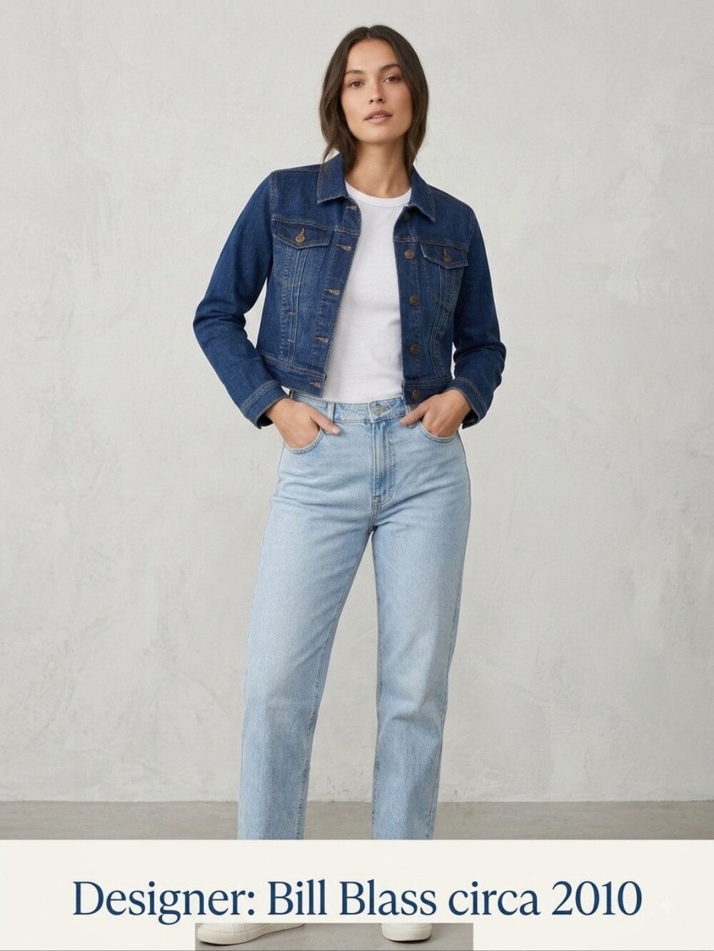 Bill Blass Light Blue Denim Jean Jacket Size Petite Medium